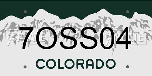 7OSS04 Colorado License Plate