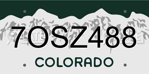 7OSZ488 Colorado License Plate
