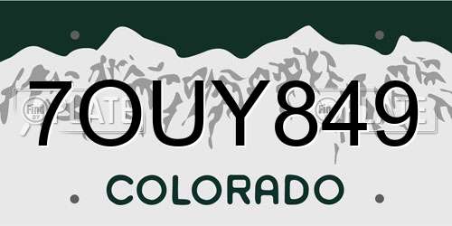 7OUY849 Colorado License Plate