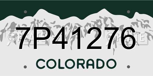 7P41276 Colorado License Plate