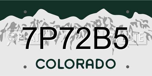 7P72B5 Colorado License Plate