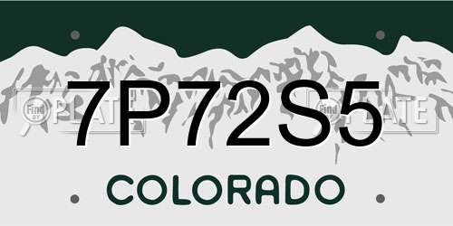 7P72S5 Colorado License Plate
