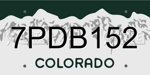 7PDB152 Colorado License Plate