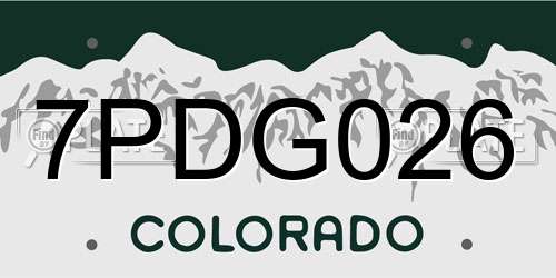 7PDG026 Colorado License Plate