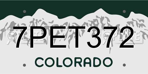 7PET372 Colorado License Plate
