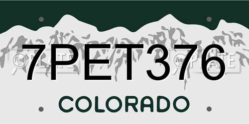7PET376 Colorado License Plate