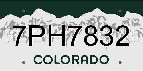 7PH7832 Colorado License Plate