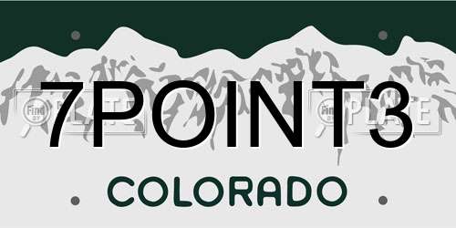 7POINT3 Colorado License Plate