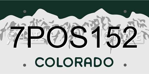 7POS152 Colorado License Plate