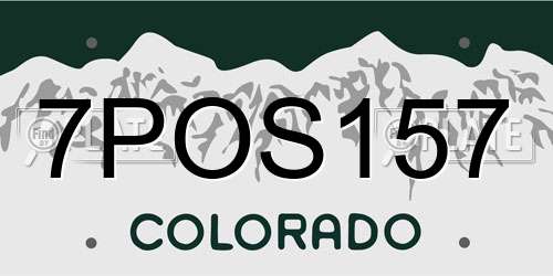 7POS157 Colorado License Plate