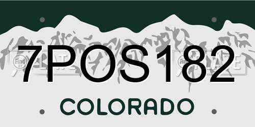 7POS182 Colorado License Plate