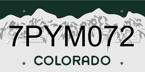 7PYM072 Colorado License Plate