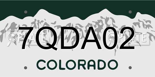 7QDA02 Colorado License Plate
