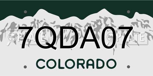 7QDA07 Colorado License Plate