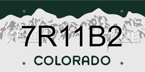 7R11B2 Colorado License Plate