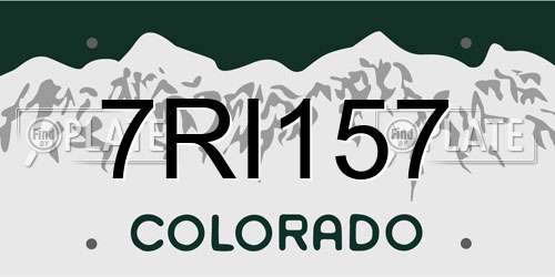 7RI157 Colorado License Plate