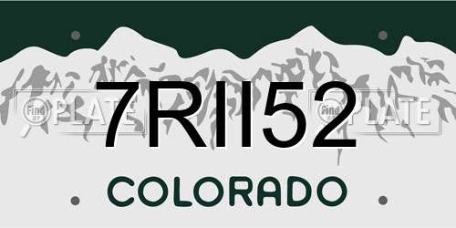7RII52 Colorado License Plate