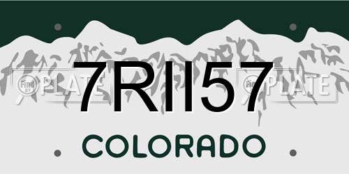 7RII57 Colorado License Plate