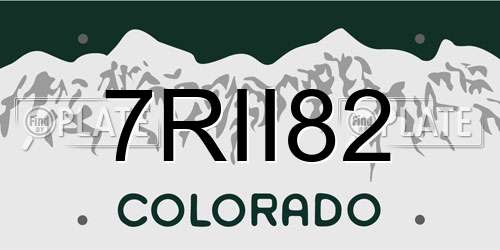 7RII82 Colorado License Plate