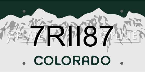 7RII87 Colorado License Plate