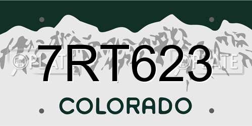 7RT623 Colorado License Plate