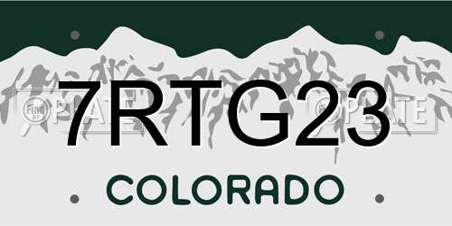 7RTG23 Colorado License Plate