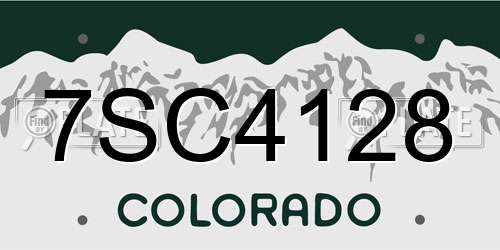 7SC4128 Colorado License Plate
