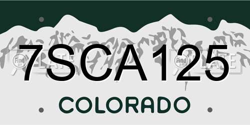 7SCA125 Colorado License Plate