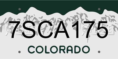 7SCA175 Colorado License Plate