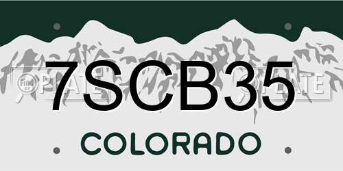 7SCB35 Colorado License Plate
