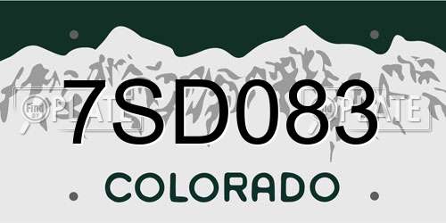 7SD083 Colorado License Plate