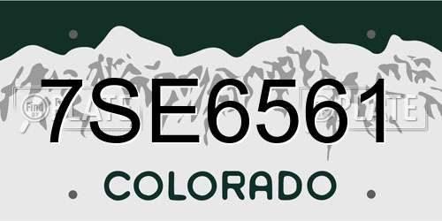 7SE6561 Colorado License Plate