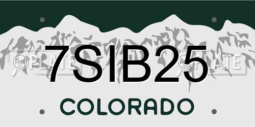 7SIB25 Colorado License Plate