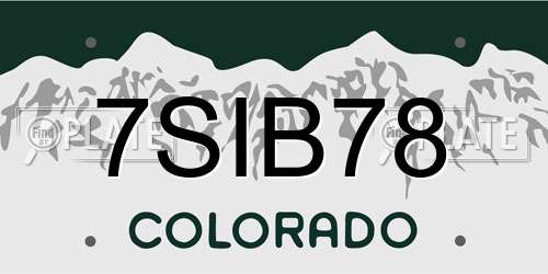 7SIB78 Colorado License Plate