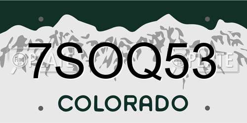 7SOQ53 Colorado License Plate
