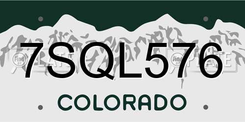 7SQL576 Colorado License Plate