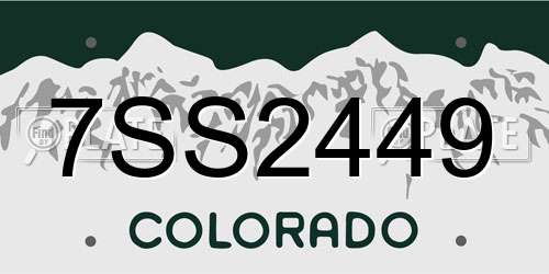 7SS2449 Colorado License Plate