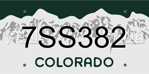 7SS382 Colorado License Plate