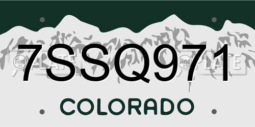 7SSQ971 Colorado License Plate