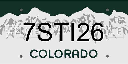 7STI26 Colorado License Plate