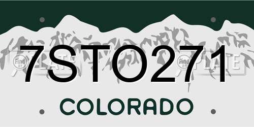 7STO271 Colorado License Plate