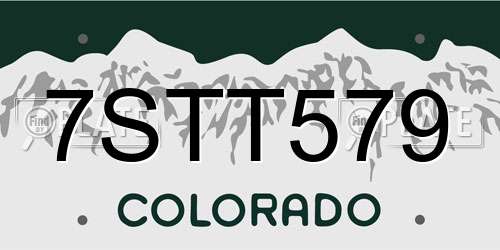 7STT579 Colorado License Plate