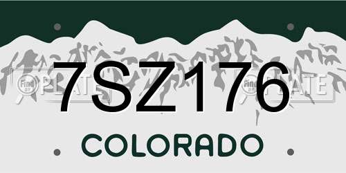 7SZ176 Colorado License Plate