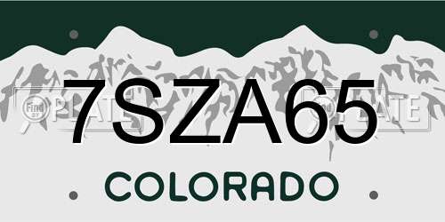 7SZA65 Colorado License Plate