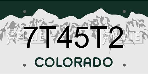 7T45T2 Colorado License Plate