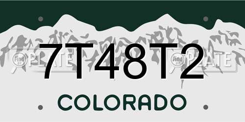 7T48T2 Colorado License Plate