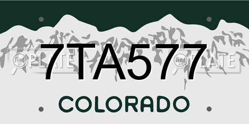 7TA577 Colorado License Plate