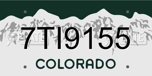 7TI9155 Colorado License Plate