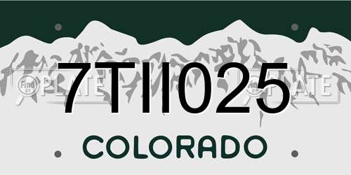 7TII025 Colorado License Plate
