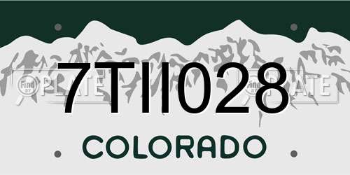 7TII028 Colorado License Plate